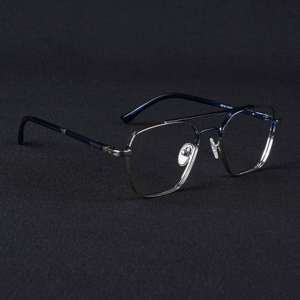 Voyage Silverline Silver & Blue Wayfarer Eyeglasses for Men & Women - MG5480-C6
