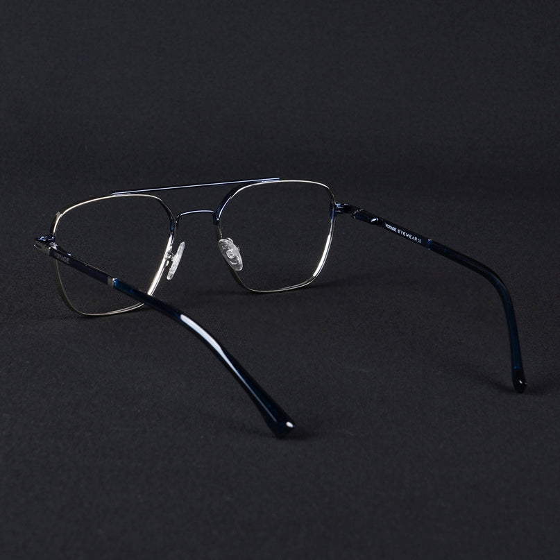 Voyage Silverline Silver & Blue Wayfarer Eyeglasses for Men & Women - MG5480-C6