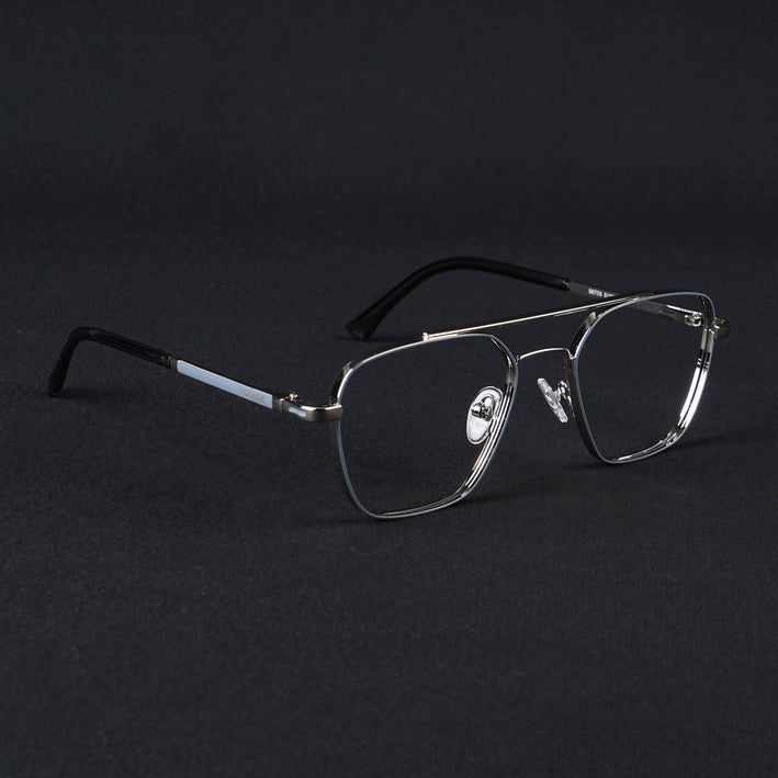 Voyage Silverline Silver & Grey Wayfarer Eyeglasses for Men & Women - MG5481-C7