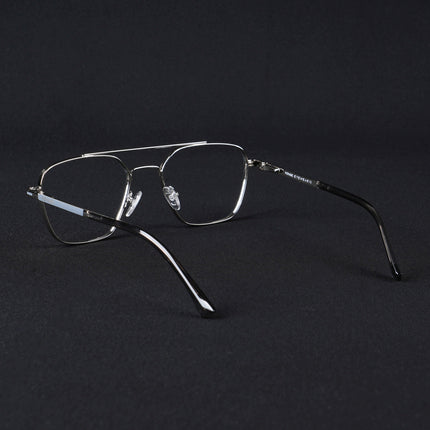 Voyage Silverline Silver & Grey Wayfarer Eyeglasses for Men & Women - MG5481-C7