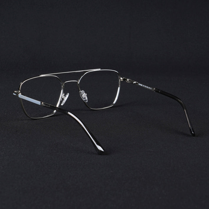 Voyage Silverline Silver & Grey Wayfarer Eyeglasses for Men & Women - MG5481-C7