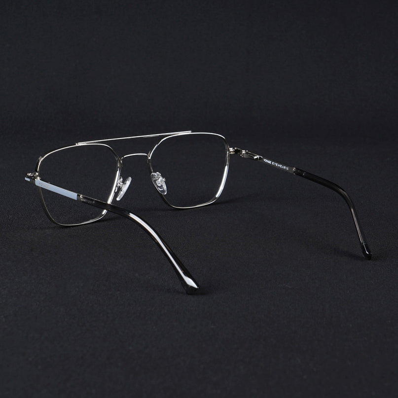 Voyage Silverline Silver & Grey Wayfarer Eyeglasses for Men & Women - MG5481-C7