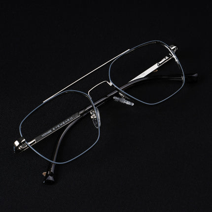 Voyage Silverline Silver & Grey Wayfarer Eyeglasses for Men & Women - MG5481-C7