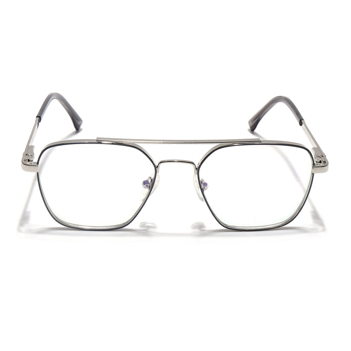 Voyage Silverline Silver & Grey Wayfarer Eyeglasses for Men & Women - MG5481-C7