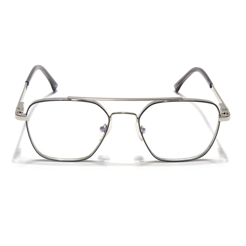 Voyage Silverline Silver & Grey Wayfarer Eyeglasses for Men & Women - MG5481-C7