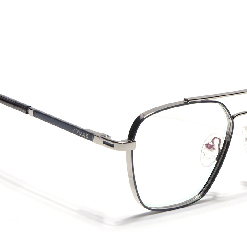 Voyage Silverline Silver & Grey Wayfarer Eyeglasses for Men & Women - MG5481-C7