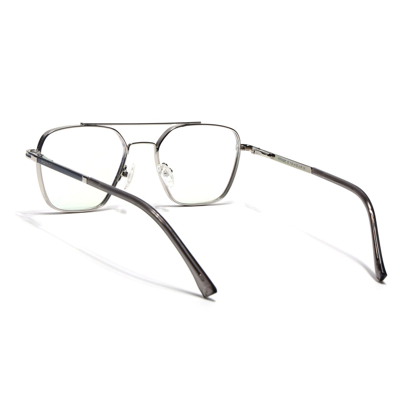 Voyage Silverline Silver & Grey Wayfarer Eyeglasses for Men & Women - MG5481-C7