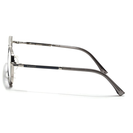 Voyage Silverline Silver & Grey Wayfarer Eyeglasses for Men & Women - MG5481-C7