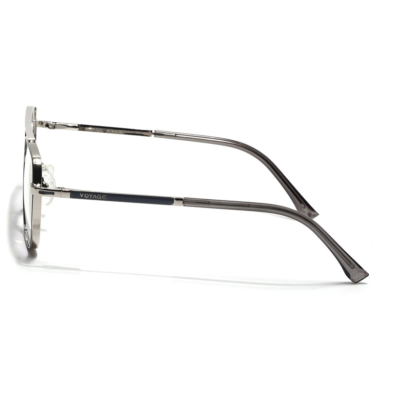 Voyage Silverline Silver & Grey Wayfarer Eyeglasses for Men & Women - MG5481-C7