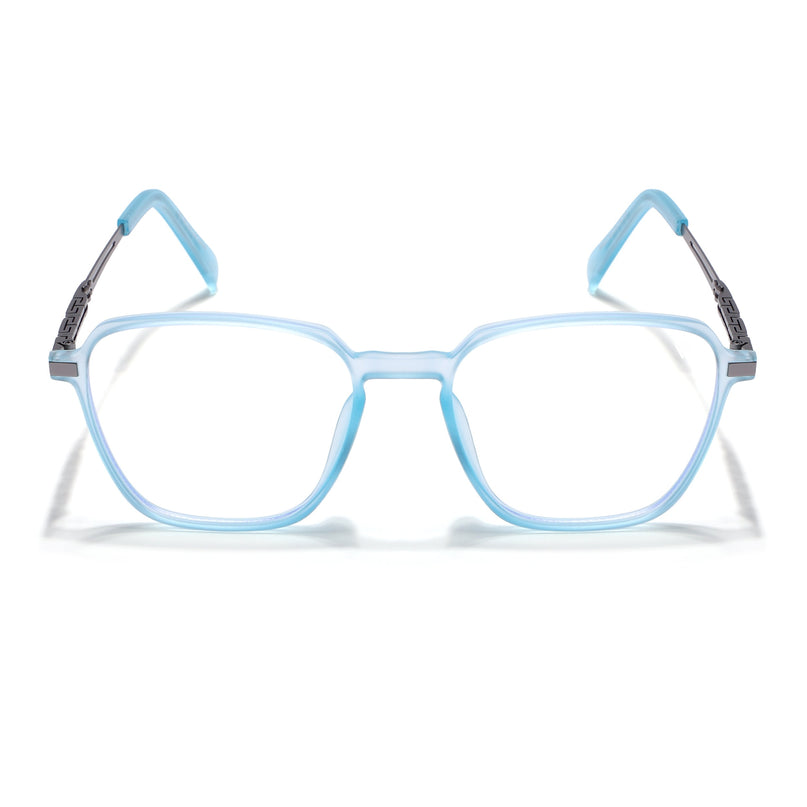 Sky Blue Square Eyeglasses for Men & Women (99001FMG6812-C5)