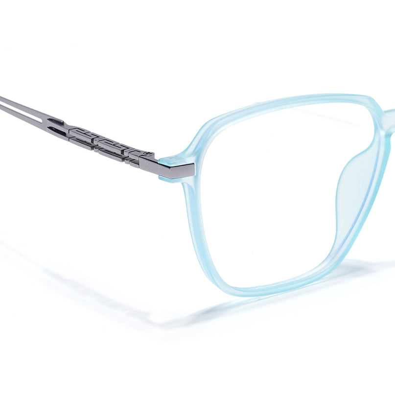 Sky Blue Square Eyeglasses for Men & Women (99001FMG6812-C5)