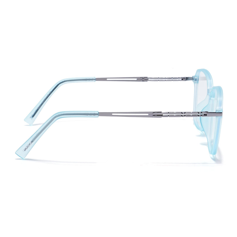 Sky Blue Square Eyeglasses for Men & Women (99001FMG6812-C5)