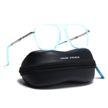 Sky Blue Wayfarer Eyeglasses for Men & Women (99002FMG6818-C5)