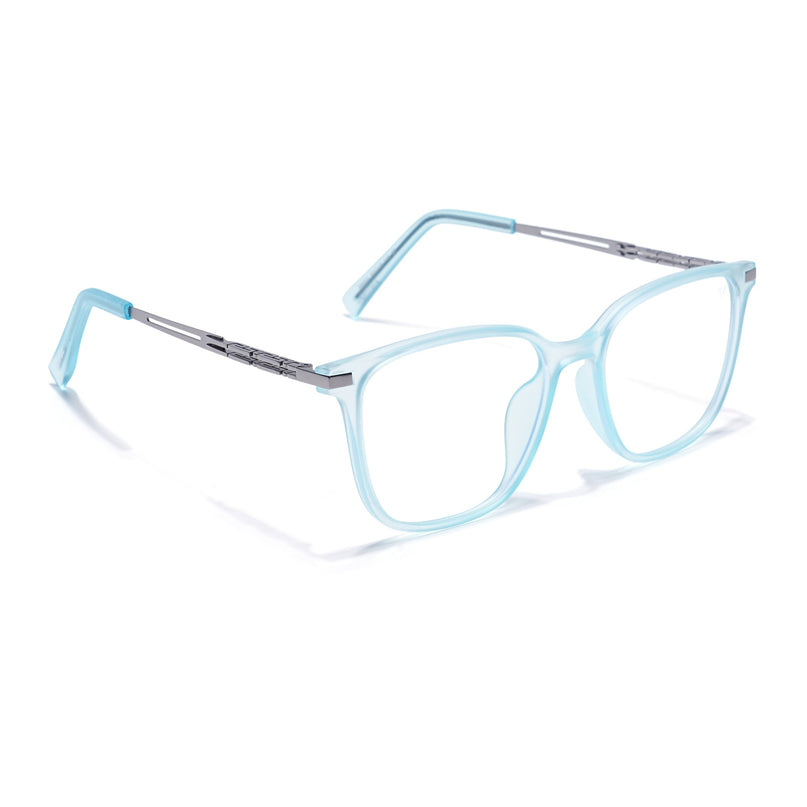 Sky Blue Square Eyeglasses for Men & Women (99003FMG6824-C5)