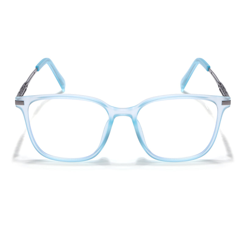 Sky Blue Square Eyeglasses for Men & Women (99003FMG6824-C5)