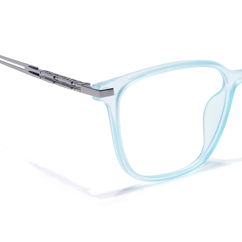 Sky Blue Square Eyeglasses for Men & Women (99003FMG6824-C5)