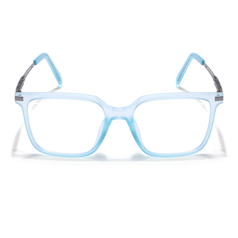 Sky Blue Square Eyeglasses for Men & Women (99004FMG6830-C5)