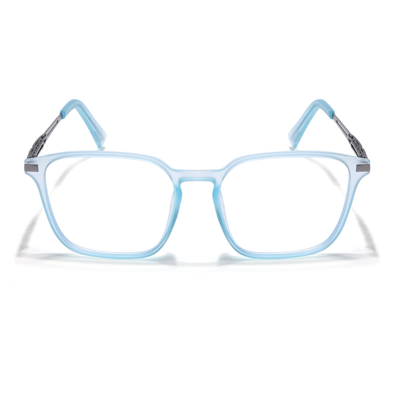 Sky Blue Square Eyeglasses for Men & Women (99005FMG6836-C5)