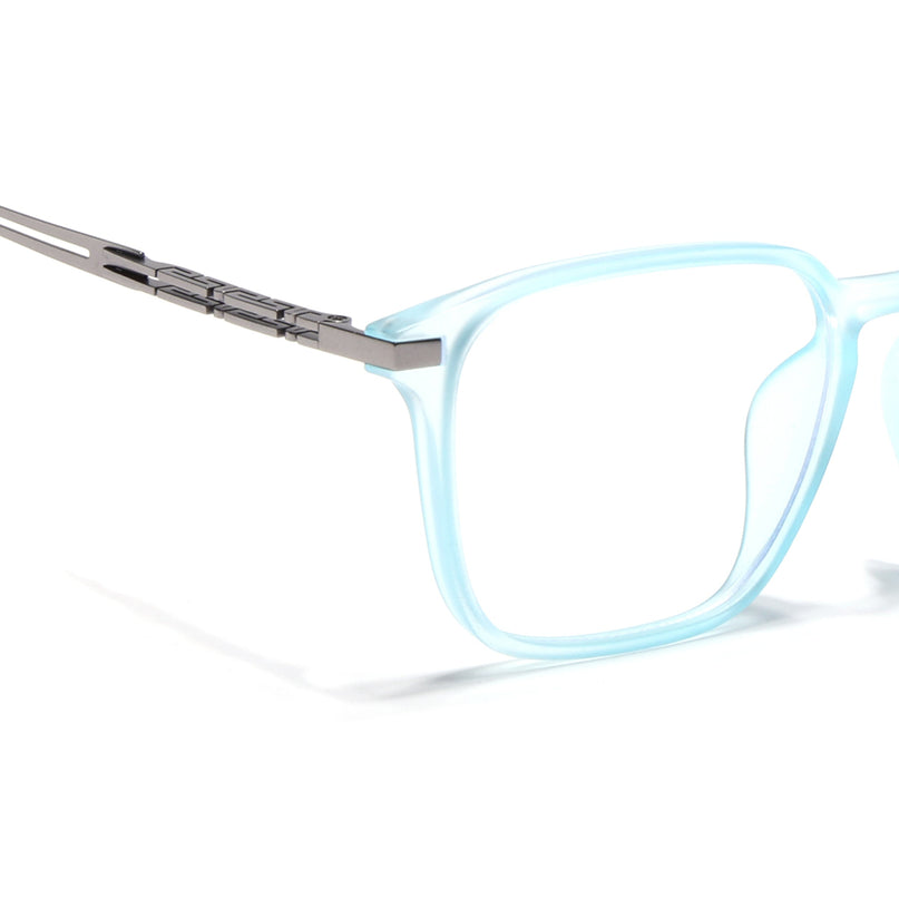 Sky Blue Square Eyeglasses for Men & Women (99005FMG6836-C5)