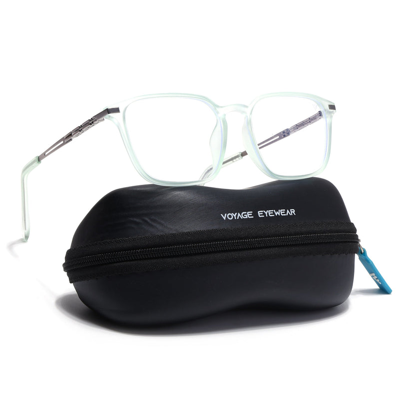 Light Green Square Eyeglasses for Men & Women (99005FMG6837-C6)