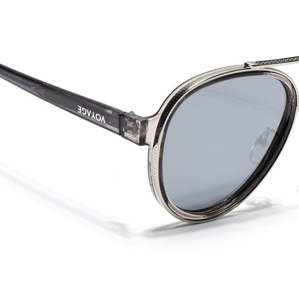 Aviator Sunglasses for Men & Women (Grey Lens | Silver & Grey Frame - MG7153)
