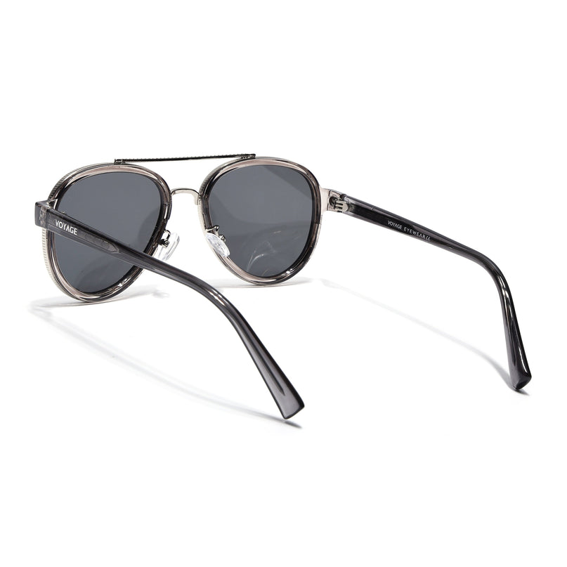 Aviator Sunglasses for Men & Women (Grey Lens | Silver & Grey Frame - MG7153)