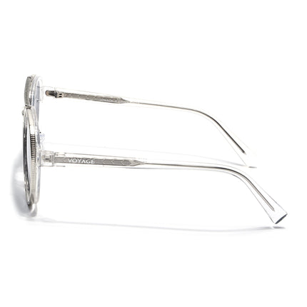 Aviator Sunglasses for Men & Women (Grey Lens | Silver & Transparent Frame - MG7154)