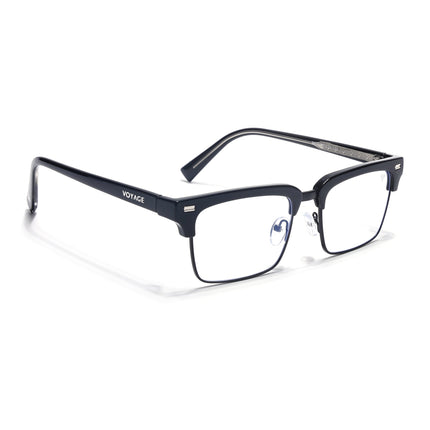 Voyage Black Half Rim Clubmaster Eyeglasses for Men & Women (9920FMG7063-C1)