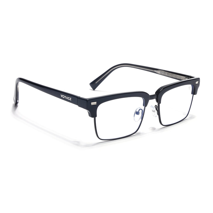Voyage Black Half Rim Clubmaster Eyeglasses for Men & Women (9920FMG7063-C1)