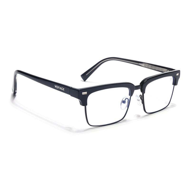 Voyage Black Half Rim Clubmaster Eyeglasses for Men & Women (9920FMG7063-C1)