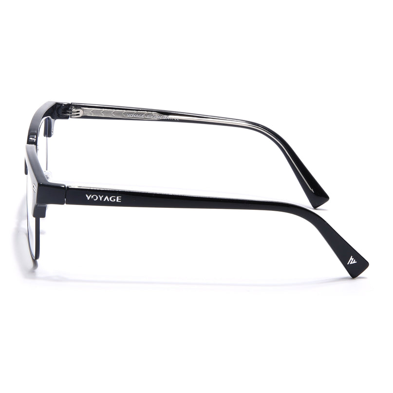 Voyage Black Half Rim Clubmaster Eyeglasses for Men & Women (9920FMG7063-C1)