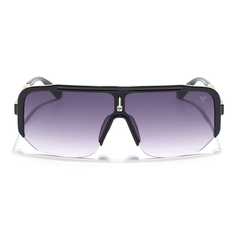 Wayfarer Sunglasses for Men & Women (Grey & Clear Lens | Shine Black Frame - MG7322)