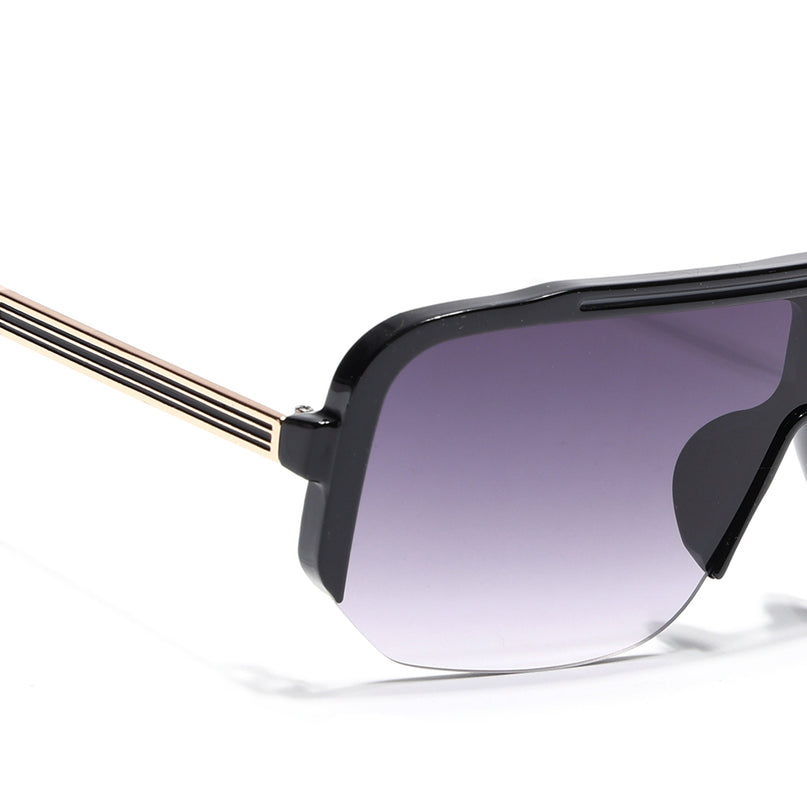 Wayfarer Sunglasses for Men & Women (Grey & Clear Lens | Shine Black Frame - MG7322)