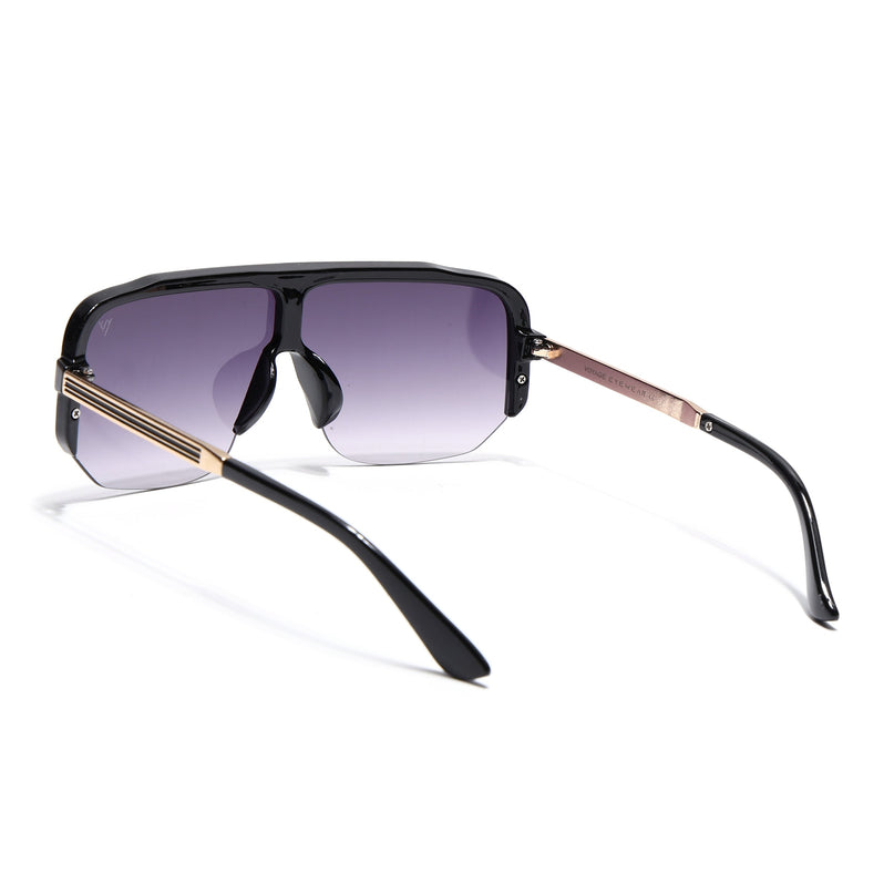 Wayfarer Sunglasses for Men & Women (Grey & Clear Lens | Shine Black Frame - MG7322)