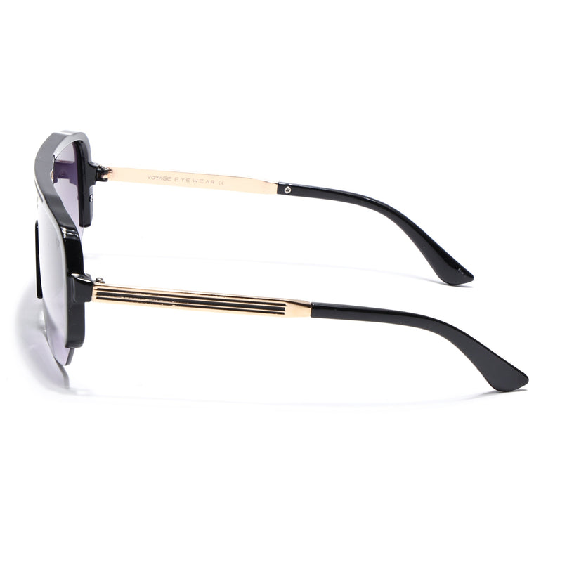 Wayfarer Sunglasses for Men & Women (Grey & Clear Lens | Shine Black Frame - MG7322)