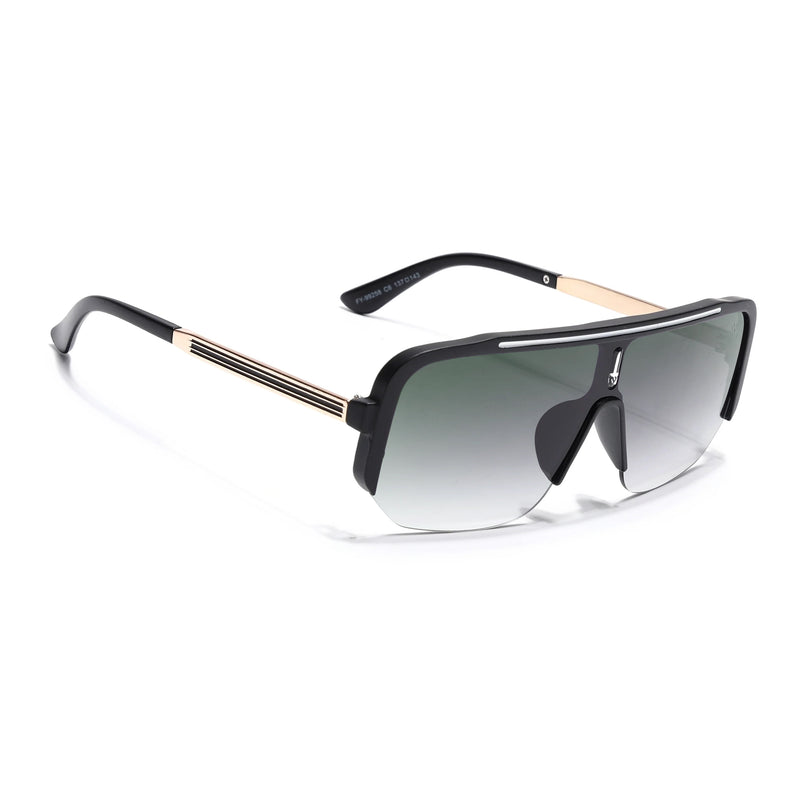 Wayfarer Sunglasses for Men & Women (Olive & Clear Lens | Matt Black Frame - MG7325)