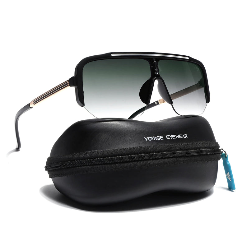 Wayfarer Sunglasses for Men & Women (Olive & Clear Lens | Matt Black Frame - MG7325)