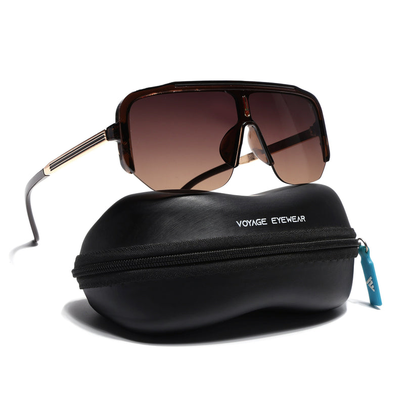 Wayfarer Sunglasses for Men & Women (Brown Lens | Brown Frame - MG7326)