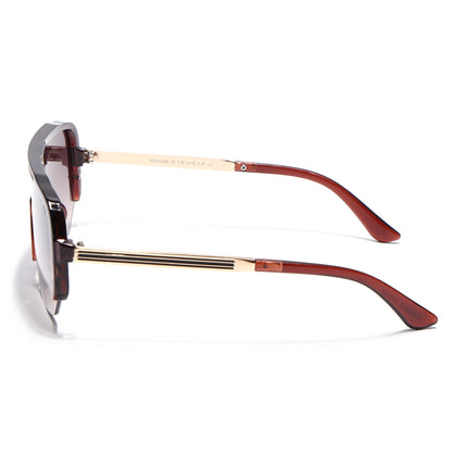 Wayfarer Sunglasses for Men & Women (Brown & Clear Lens | Brown Frame - MG7327)