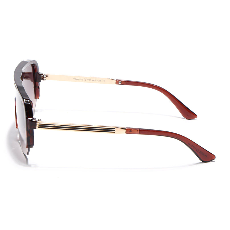 Wayfarer Sunglasses for Men & Women (Brown & Clear Lens | Brown Frame - MG7327)