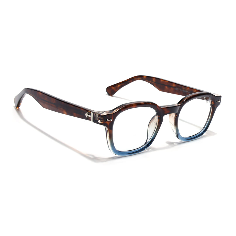 Voyage Brown & Blue Wayfarer Eyeglasses for Men & Women (99301FMG8177)