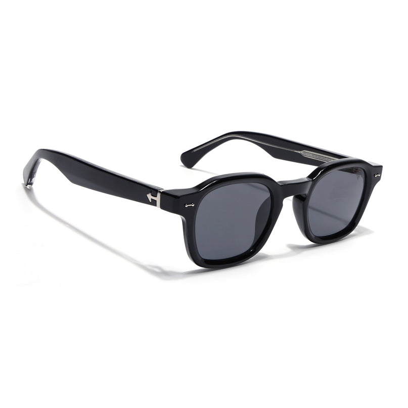 Wayfarer Sunglasses for Men & Women (Black Lens | Shine Black Frame - MG8148)