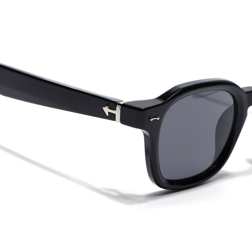 Wayfarer Sunglasses for Men & Women (Black Lens | Shine Black Frame - MG8148)