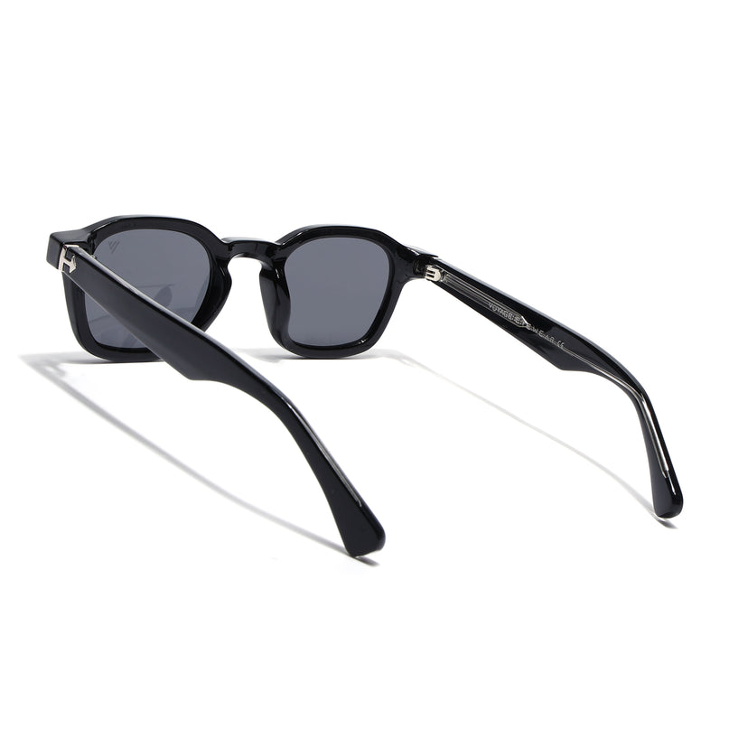 Wayfarer Sunglasses for Men & Women (Black Lens | Shine Black Frame - MG8148)