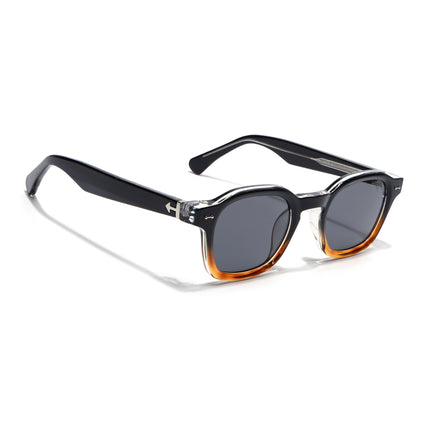 Wayfarer Sunglasses for Men & Women (Black Lens | Black & Brown Frame - MG8150)