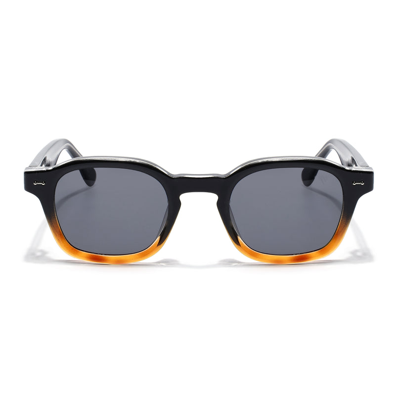 Wayfarer Sunglasses for Men & Women (Black Lens | Black & Brown Frame - MG8150)