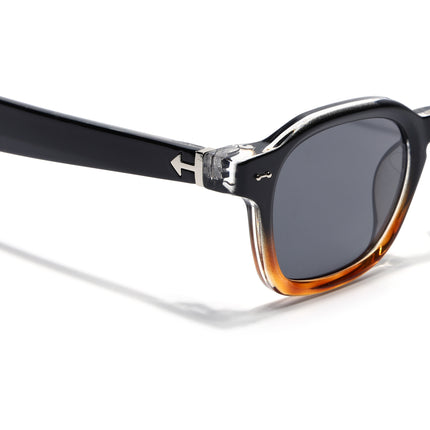 Wayfarer Sunglasses for Men & Women (Black Lens | Black & Brown Frame - MG8150)