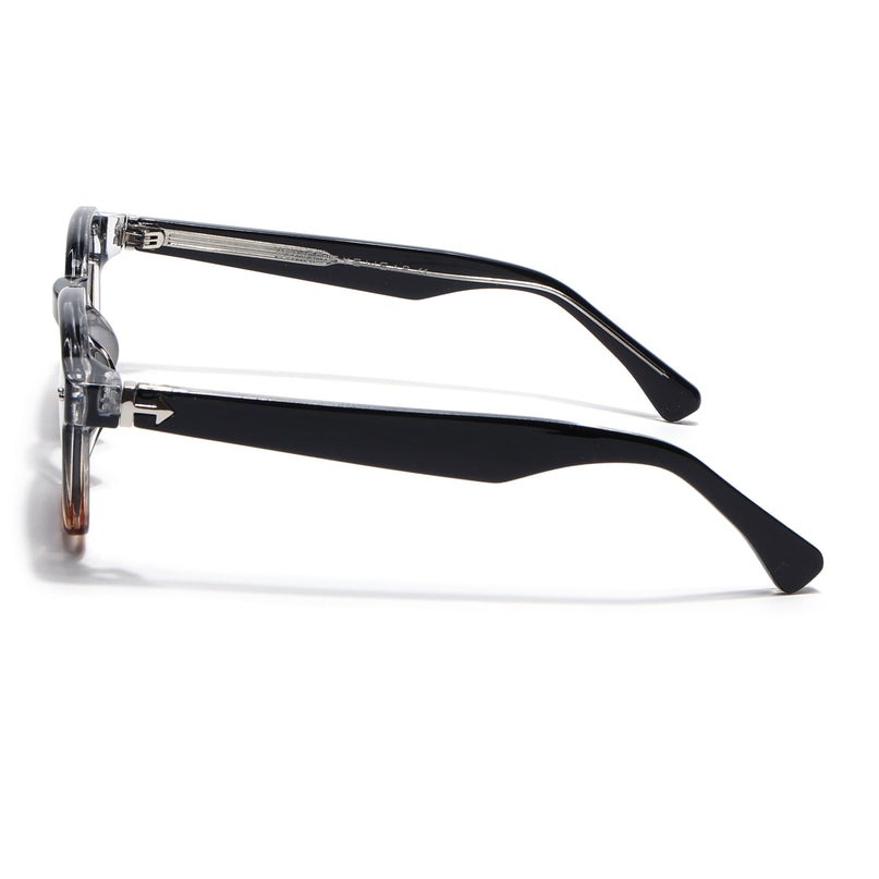 Wayfarer Sunglasses for Men & Women (Black Lens | Black & Brown Frame - MG8150)
