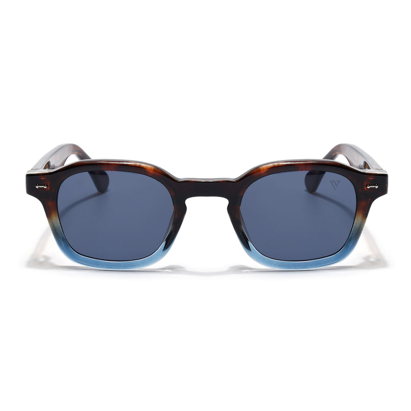 Wayfarer Sunglasses for Men & Women (Blue Lens | Brown & Blue Frame - MG8151)