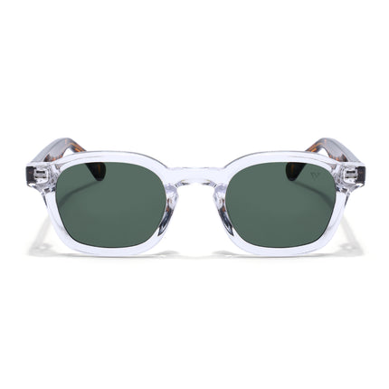 Wayfarer Sunglasses for Men & Women (Green Lens | Transparent Frame - MG8154)